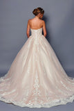 Strapless Beaded Lace A-Line Gown by Bridal  48726
