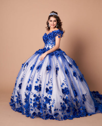 Floral Off Shoulder Ball Gown by Calla Collection SCL30005