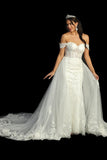  Cindy Collection Style 733 off-shoulder satin lace gown
