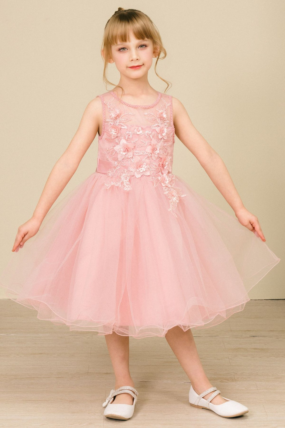 Sleeveless Tulle Kids Dress by Cinderella Couture 908334