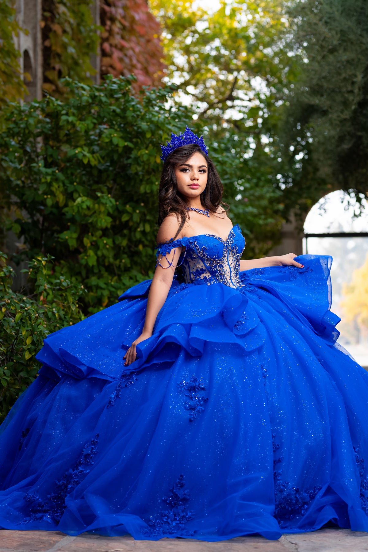Off-Shoulder Corset Quinceañera Gown by SNKDRESS CC3132372