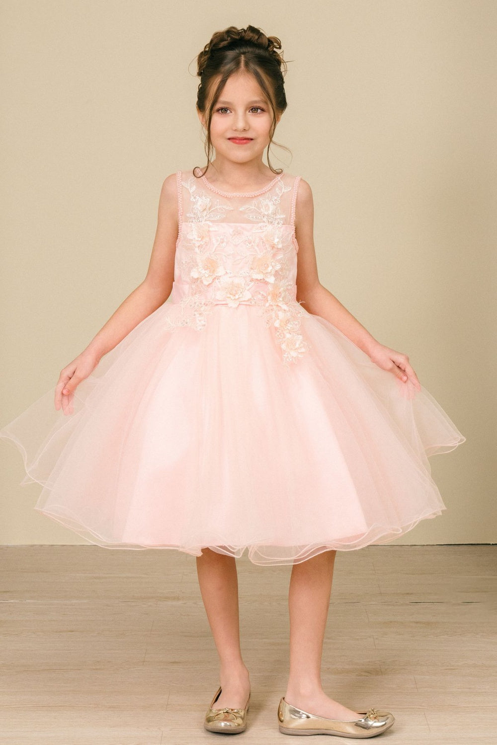 Sleeveless Tulle Kids Dress by Cinderella Couture 908334