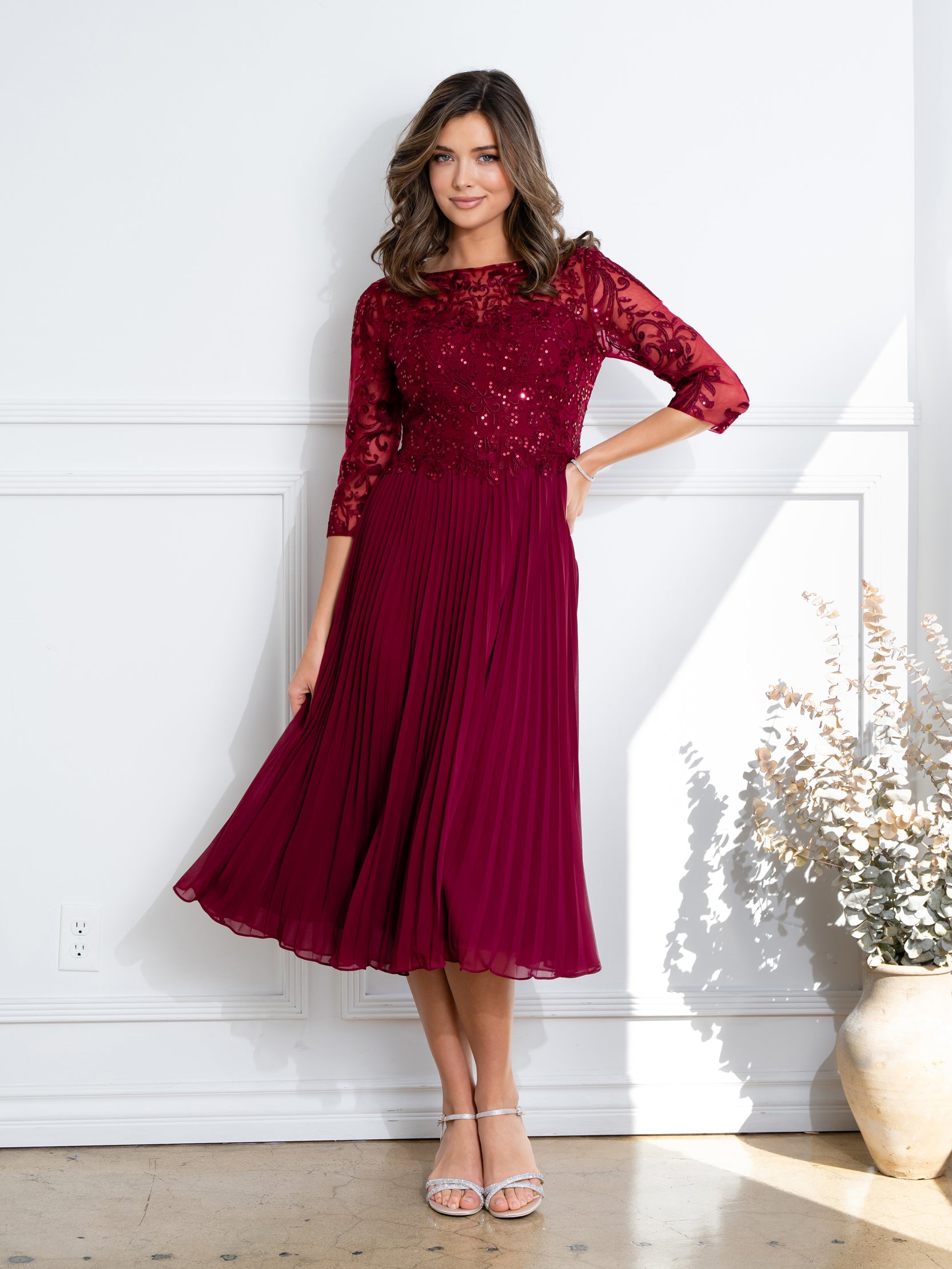 Pleated Skirt and Lace Bodice by Hana Collection 528585