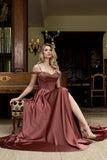 Vestido Formal de Satén Línea A by Lenovia USA 8502-C