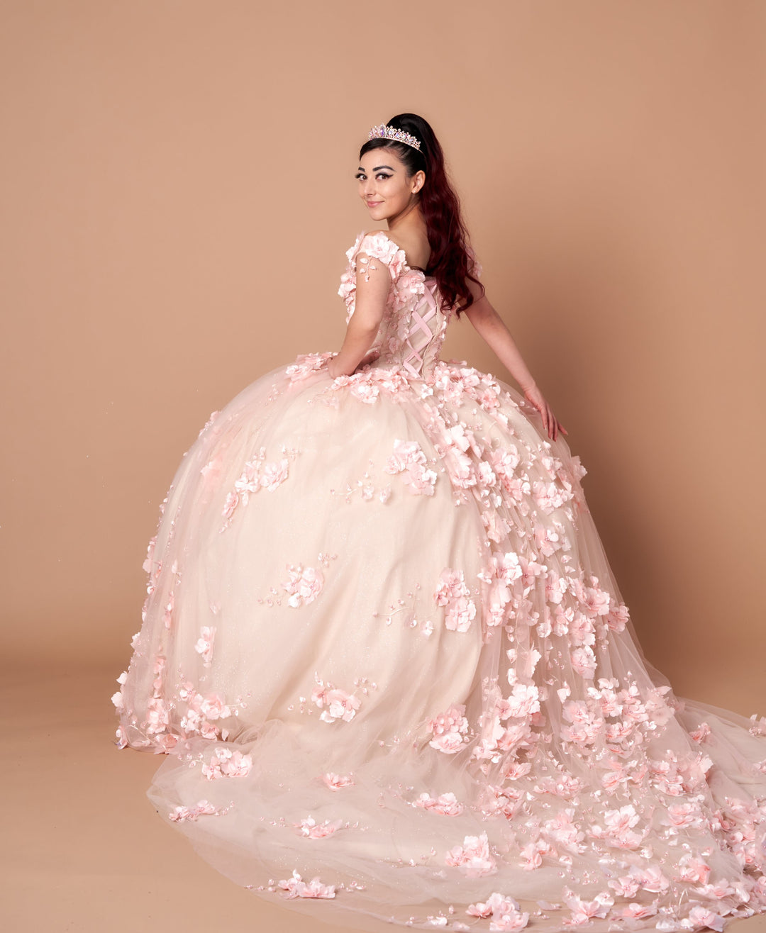 Floral Off Shoulder Ball Gown by Calla Collection SCL30005