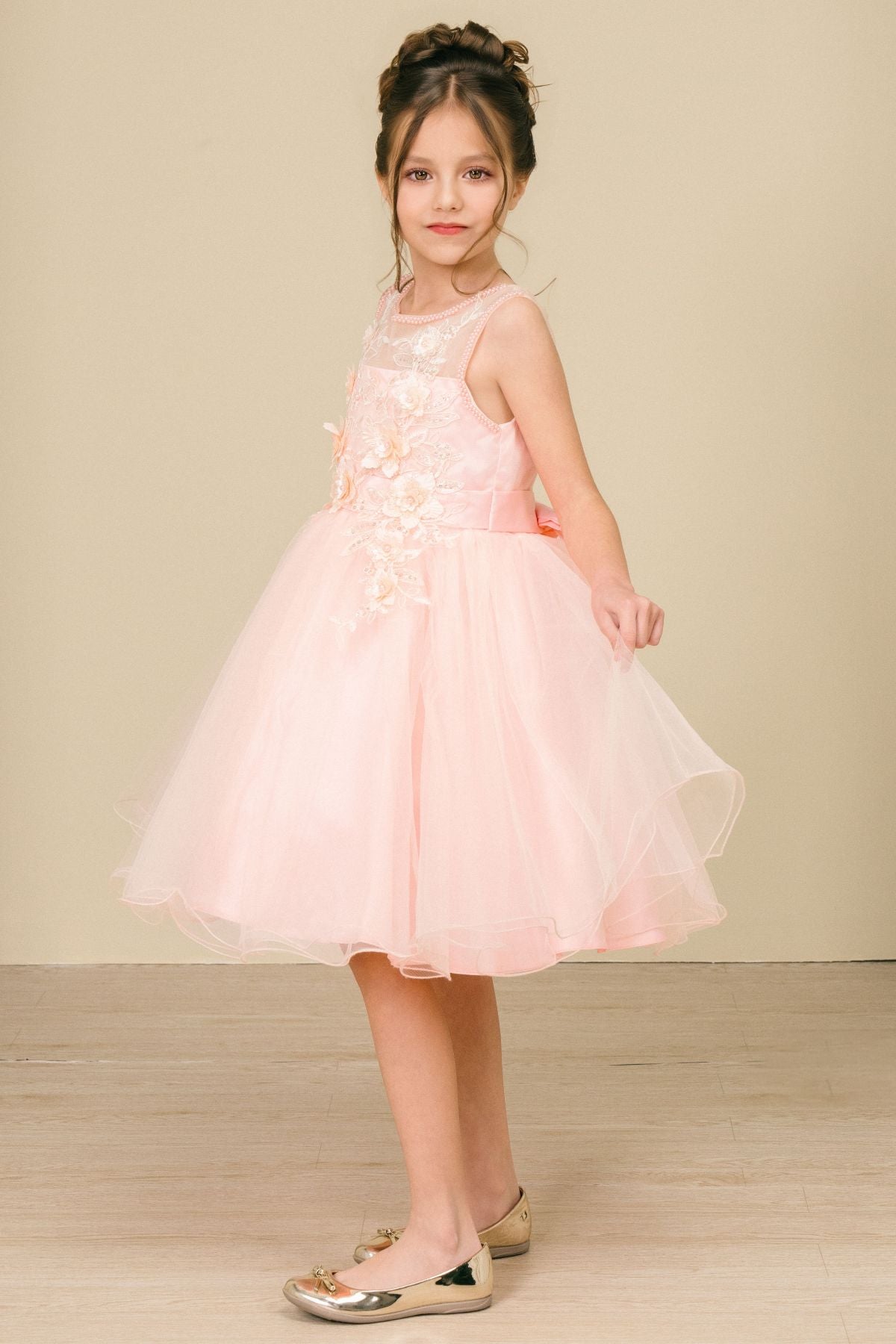 Sleeveless Tulle Kids Dress by Cinderella Couture 908334