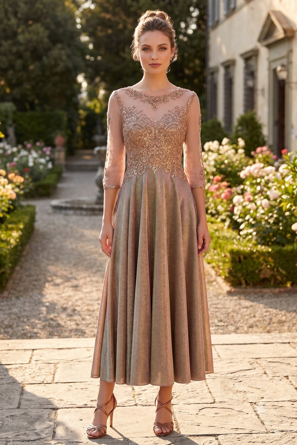 Tea-Length Mother of the Bride Dress with Pockets by Chicas J040
