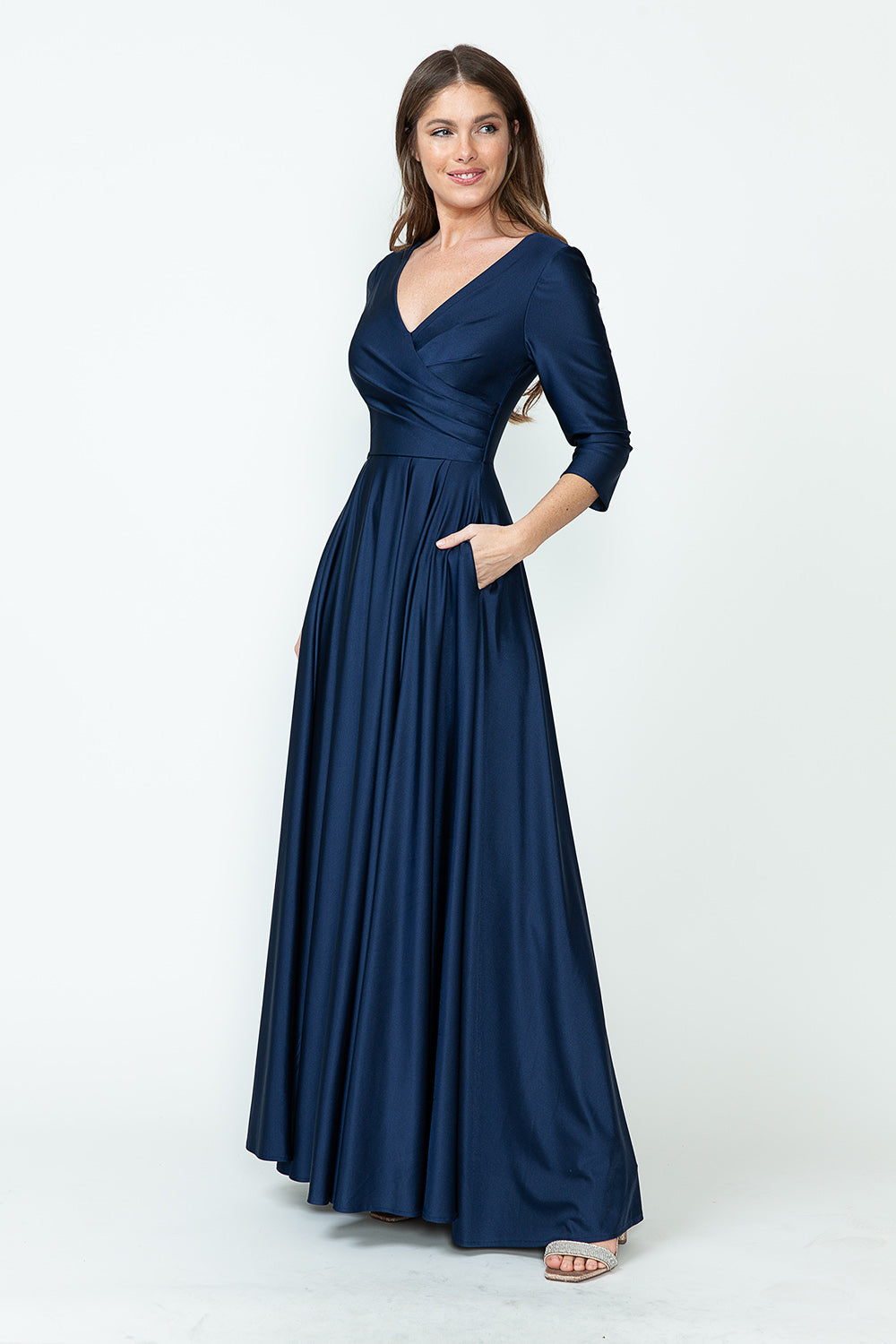 3/4 Sleeve  Flare Dress by Lenovia 5243