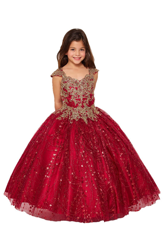 Embroidery Bead Cap sleeve  Kids Dresses by BLISS 8024