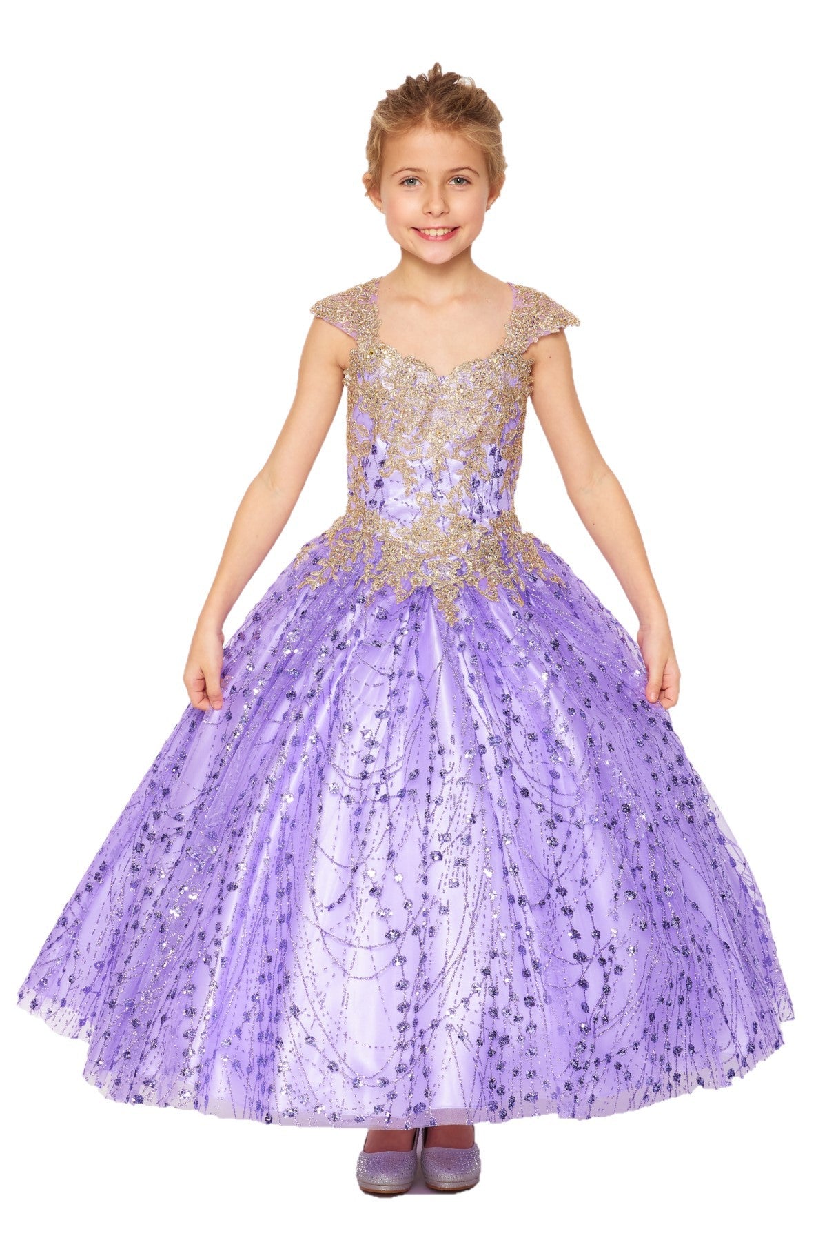 Embroidery Bead Cap sleeve  Kids Dresses by BLISS 8024