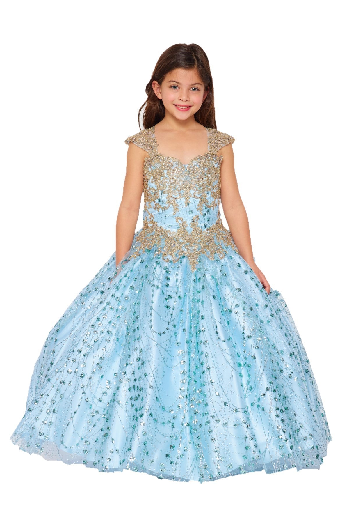 Embroidery Bead Cap sleeve  Kids Dresses by BLISS 8024