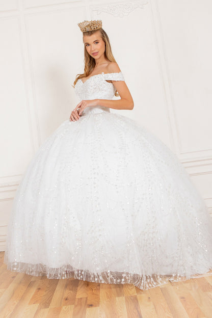 Glittered lacy Cape ball gown by Cinderella Couture  4201