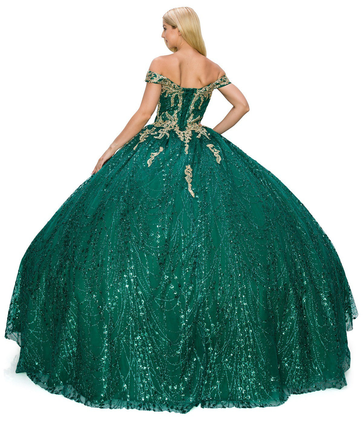 Glittered lacy Cape ball gown by Cinderella Couture  4201