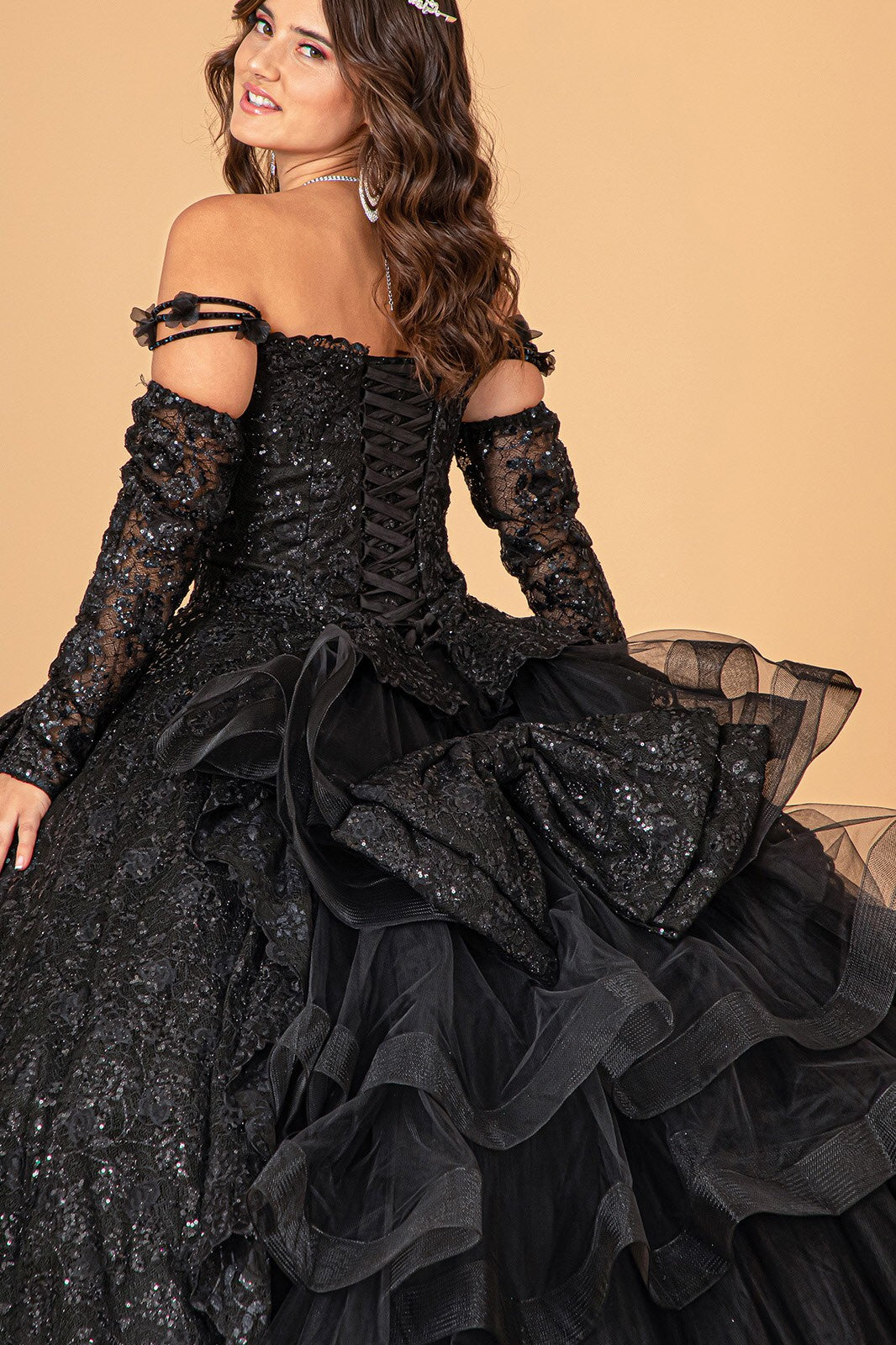 Sweetheart Spaghetti Strap Quinceanera ball gown By Elizabeth K /GL 3072