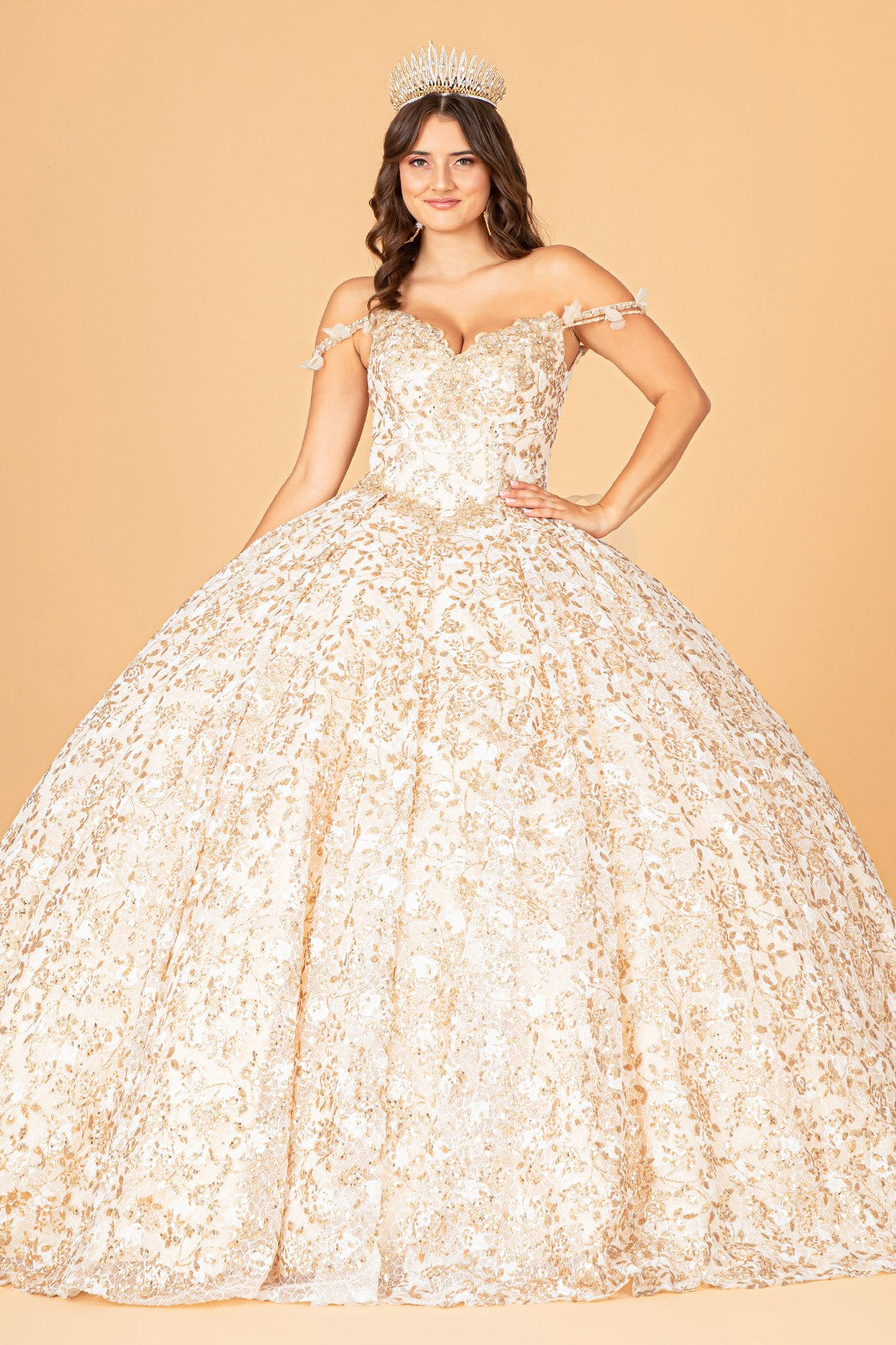 Sweetheart Spaghetti Strap Quinceanera ball gown By Elizabeth K /GL 3072