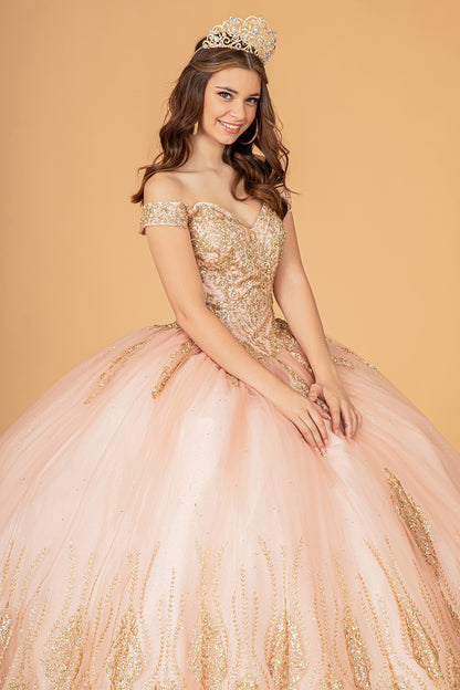 One Shoulder Quinceanera ball gown by Elizabeth K GL 3079