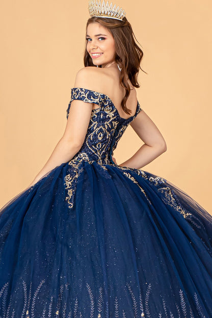 One Shoulder Quinceanera ball gown by Elizabeth K GL 3079