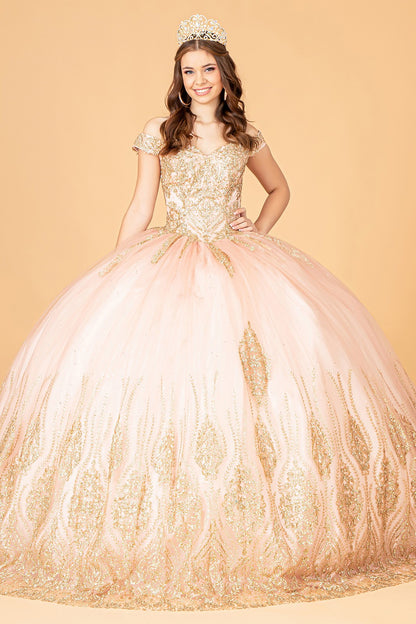 One Shoulder Quinceanera ball gown by Elizabeth K GL 3079