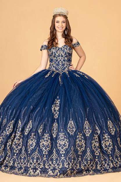 One Shoulder Quinceanera ball gown by Elizabeth K GL 3079