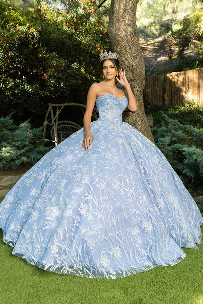 Sweetheart glitter tulle gown by Cinderella Couture 8071J