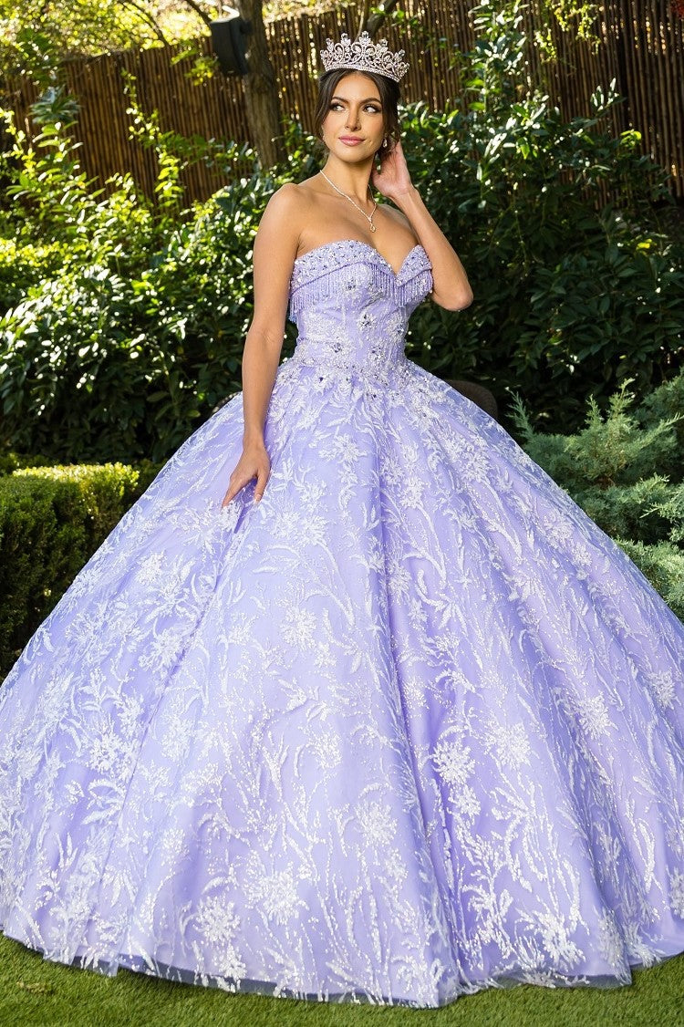 Sweetheart glitter tulle gown by Cinderella Couture 8071J