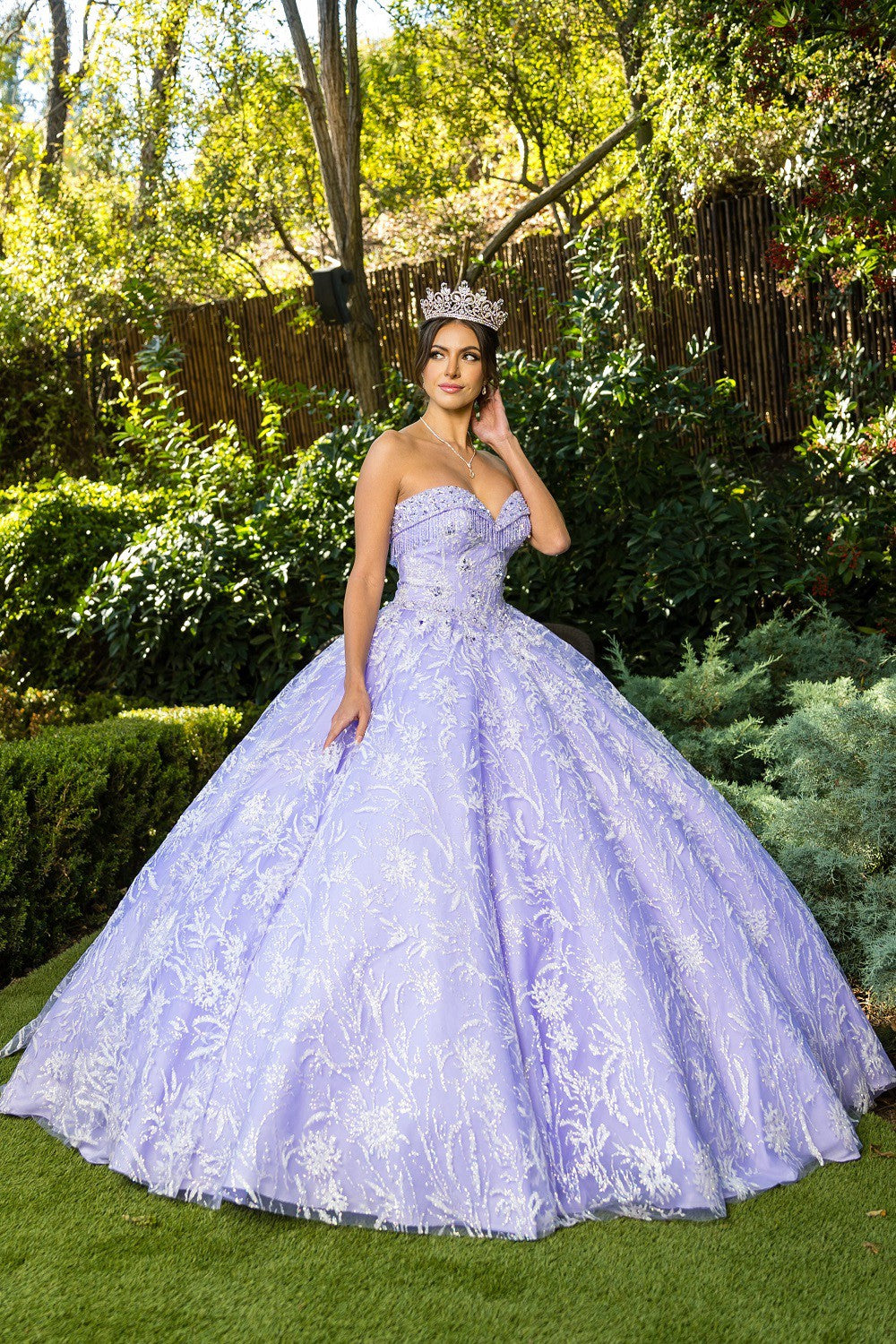 Sweetheart glitter tulle gown by Cinderella Couture 8071J