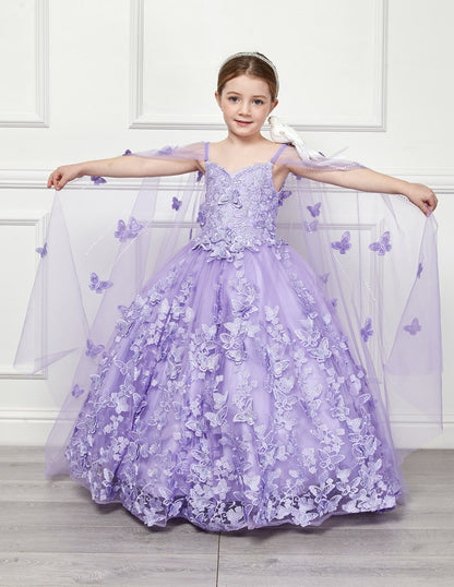 Off Shoulder 3D Butterfly  Bella Princess Couture PQ1001