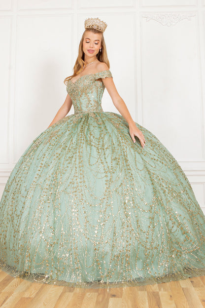 Glittered lacy Cape ball gown by Cinderella Couture  4201