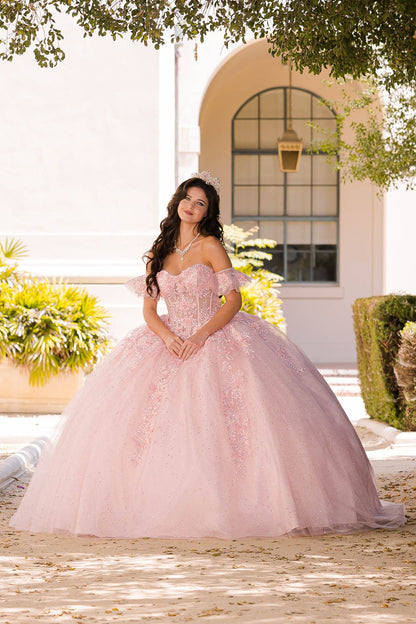 Sweetheart Detachable Puffy Ruffle Sleeve ball gown by Bella Princess Couture PQ1026