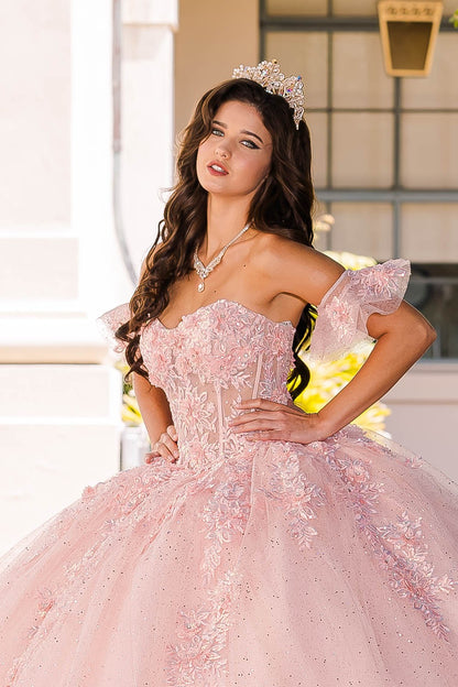 Sweetheart Detachable Puffy Ruffle Sleeve ball gown by Bella Princess Couture PQ1026