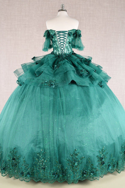 Two-piece Quinceanera Gown ruffle skirt  By Elizabeth K /GL3180