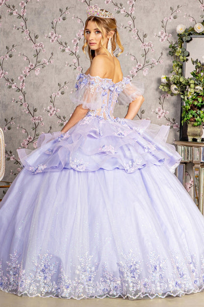 Two-piece Quinceanera Gown ruffle skirt  By Elizabeth K /GL3180