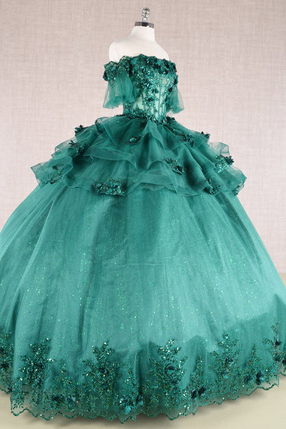 Two-piece Quinceanera Gown ruffle skirt  By Elizabeth K /GL3180