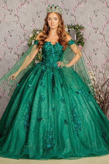 Off The Shoulder Detachable  Sleeve Ball gown by Elizabeth K GL  3181