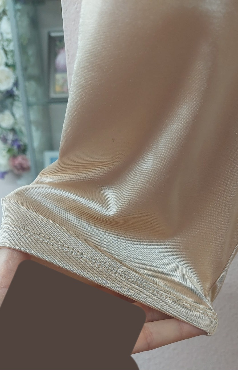 Elegant Satin Gown with Side Slit by Cindy Collection 181472