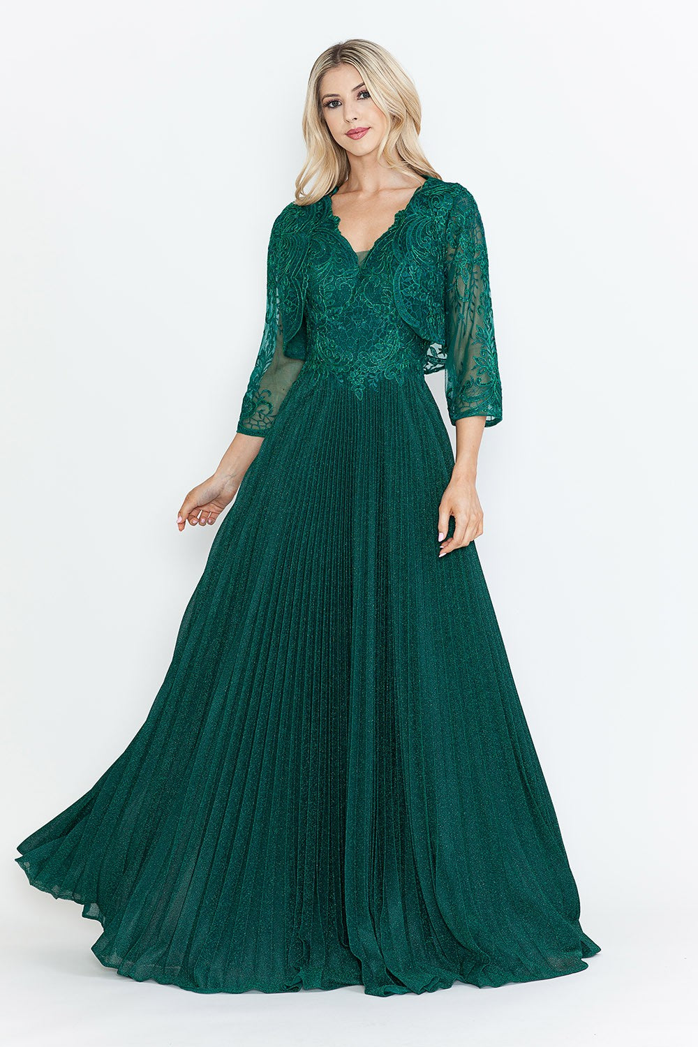 Diamond Pleated Formal Dress by Lenovia 8341