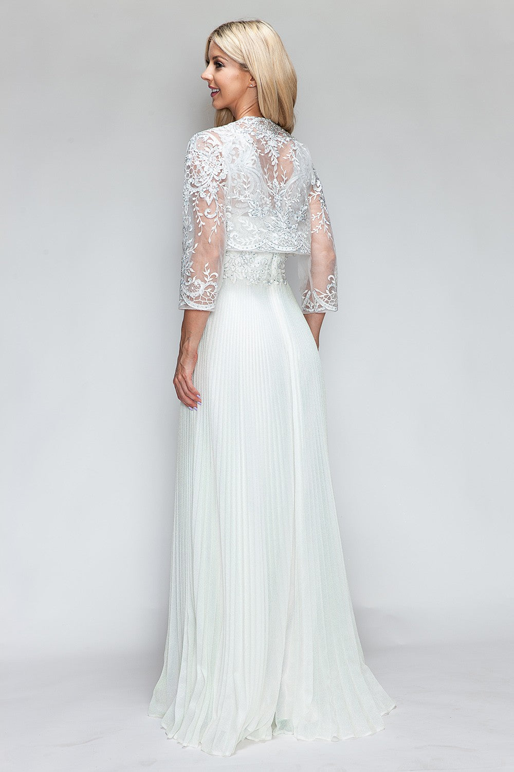 Diamond Pleated Formal Dress by Lenovia 8341