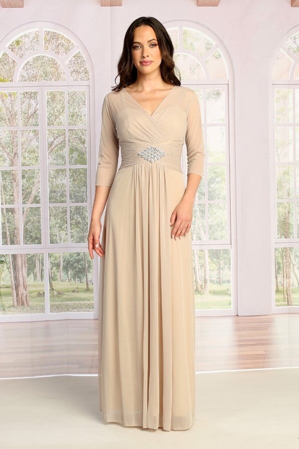 Formal dress in Dusty blue, Black, Burgundy, Coral, Dusty rose, Eucalyptus, Mocha, Royal, Sand, Teal, Teal green by Cindy Collection style 1338 | www.snkdress.com