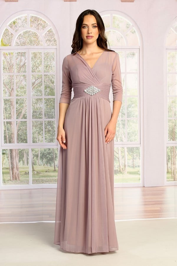 Formal dress in Dusty blue, Black, Burgundy, Coral, Dusty rose, Eucalyptus, Mocha, Royal, Sand, Teal, Teal green by Cindy Collection style 1338 | www.snkdress.com