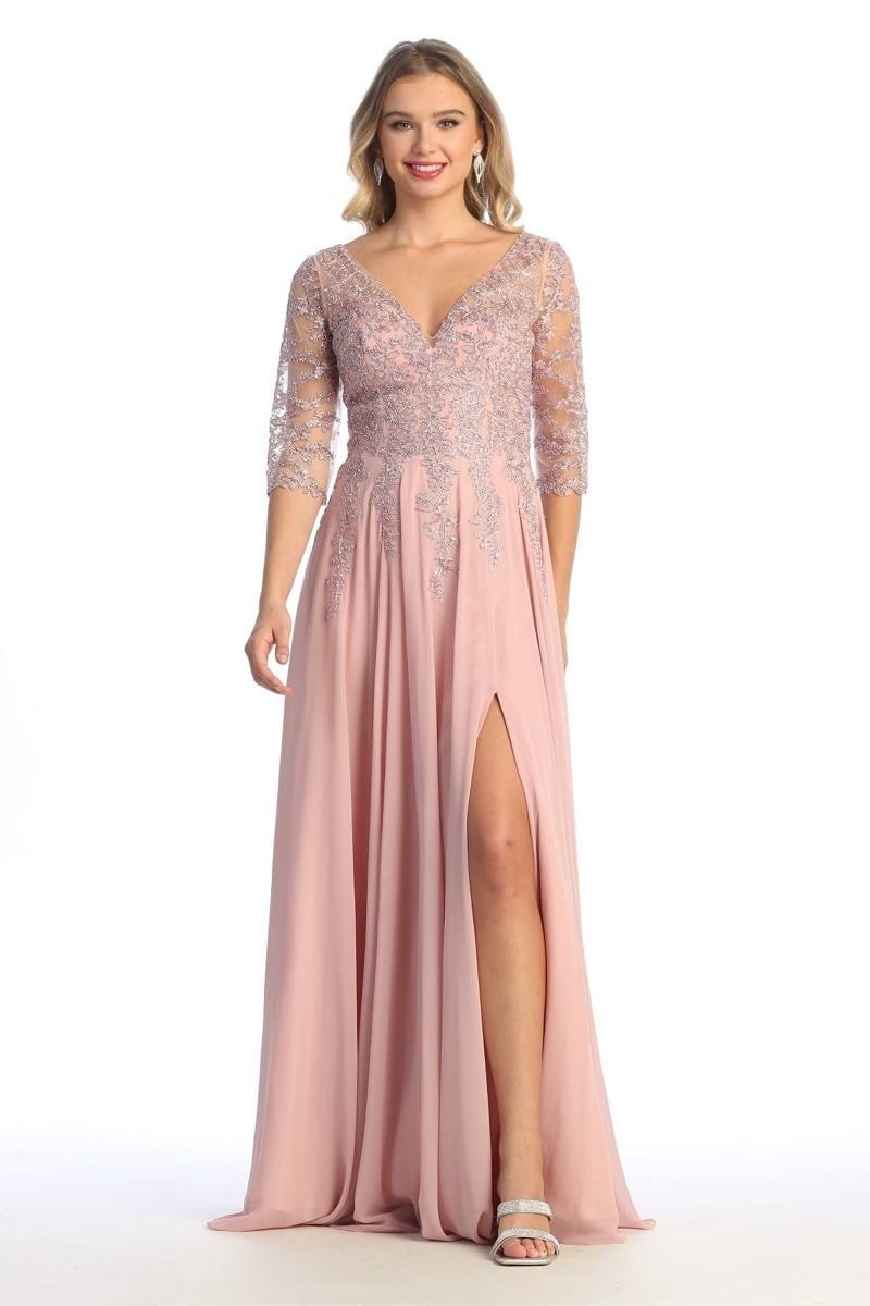 Lace Rhinestone Formal Gown by Cindy Collection 50441