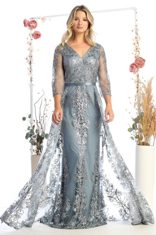 Glitter Lace Ball Gown by Cindy Collection 50445