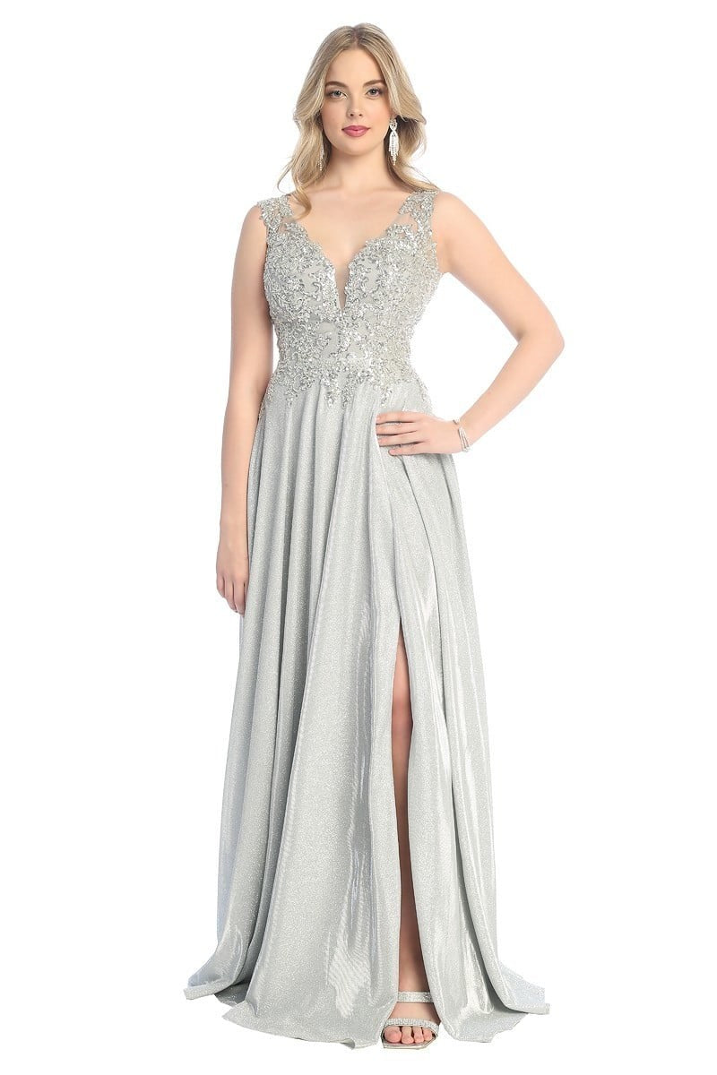 Sleeveless Lace Embroidered Gown by Cindy Collection 5045695