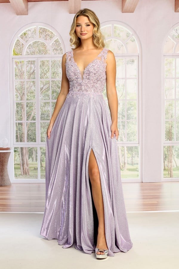 Sleeveless Lace Embroidered Gown by Cindy Collection 5045695