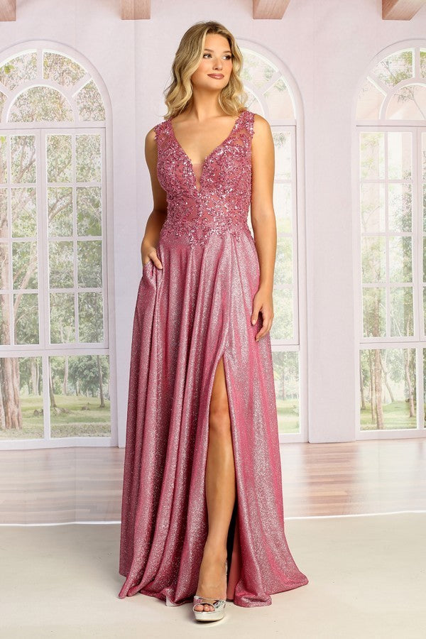 Sleeveless Lace Embroidered Gown by Cindy Collection 5045695