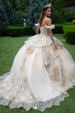Metallic Embroidered Quinceañera Ball Gown by kavin GL3528304