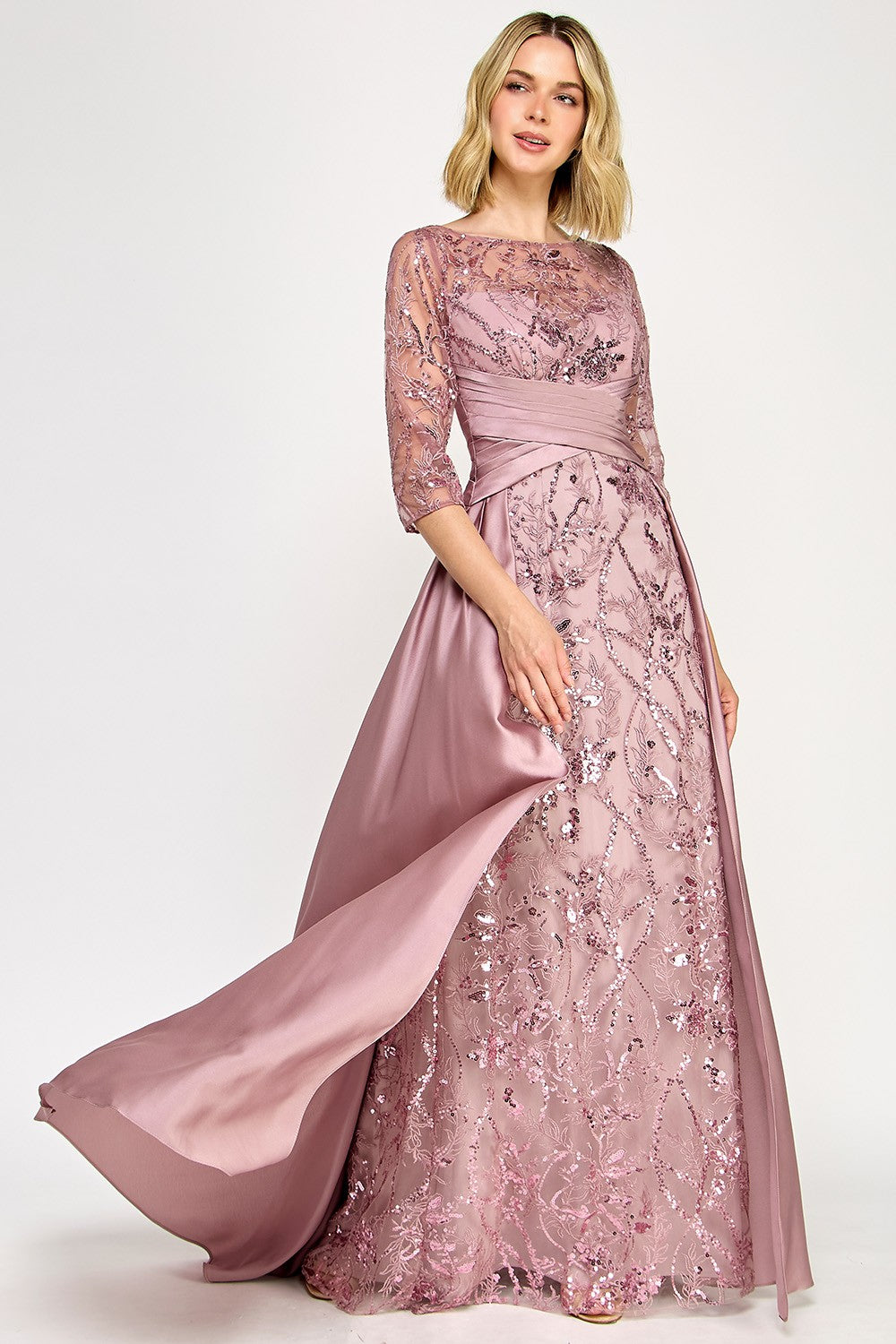 Waist Empire Embroidered Long Dress by Lenovia 8355