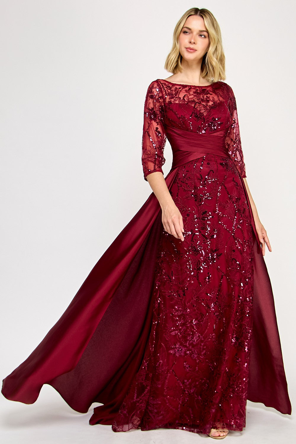 Waist Empire Embroidered Long Dress by Lenovia 8355