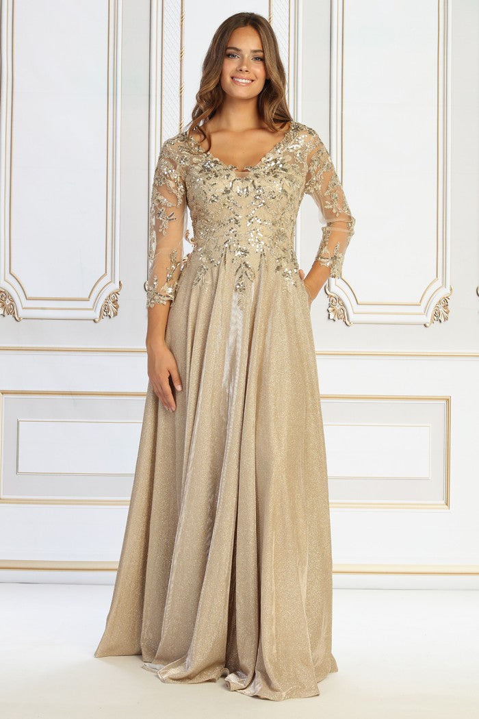 Beaded Lace Evening Gown by Cindy 50509