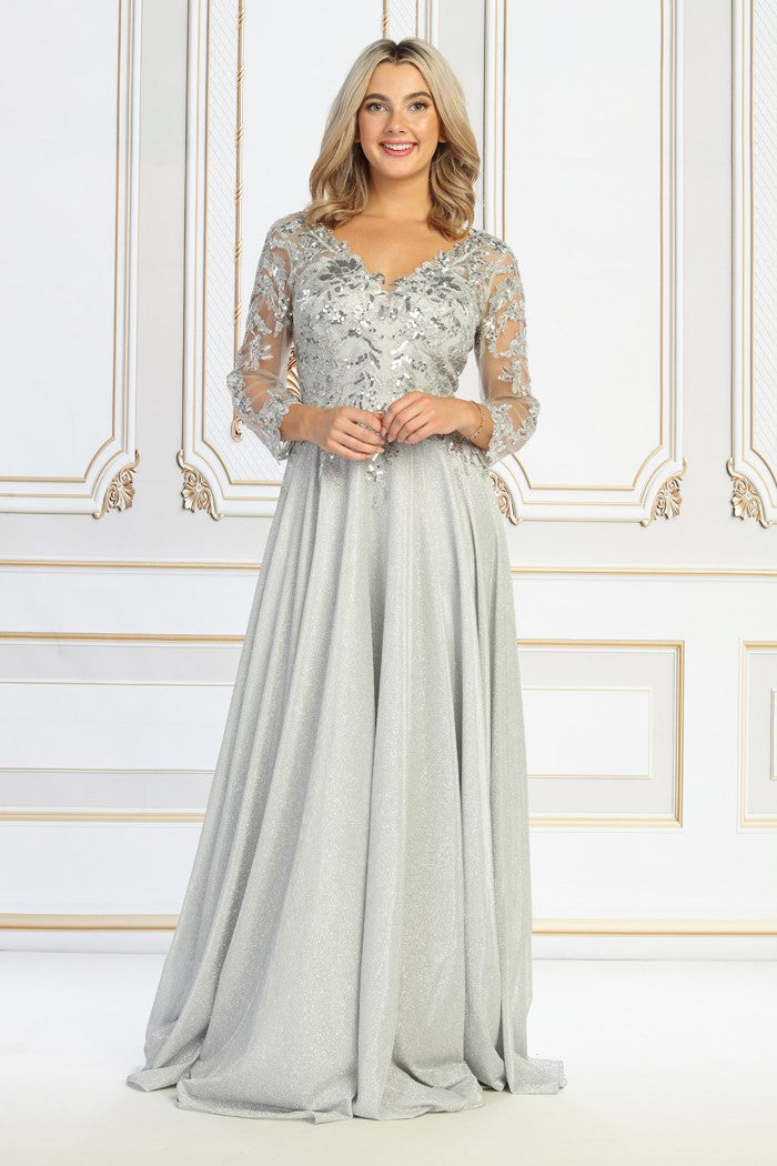 Beaded Lace Evening Gown by Cindy 50509