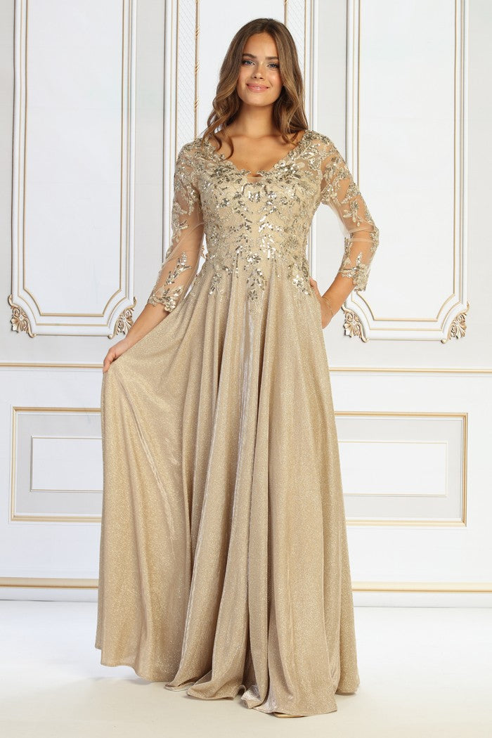 Beaded Lace Evening Gown by Cindy 50509